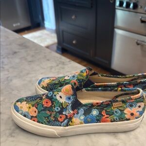 Keds Blue and Green Athletic Shoes Slip-On Canvas